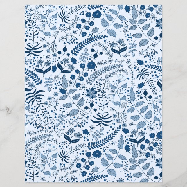 Fleurs Boho en papier blues classique (Devant)