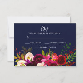 Fleurs Bourgogne Marine Mariage bleu RSVP