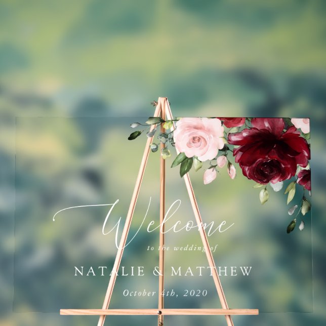 Fleurs Bourgognes, Fleurs Roses, Accueil Mariage (Neutre)