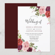 Fleurs bourguignonnes modernes Invitation de maria