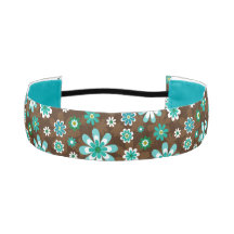 Fleurs Brown et bleues Retro