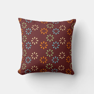 Fleurs Brown et specks MOJO Coussin