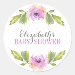 Fleurs broyées | Sticker Baby shower aquarelle