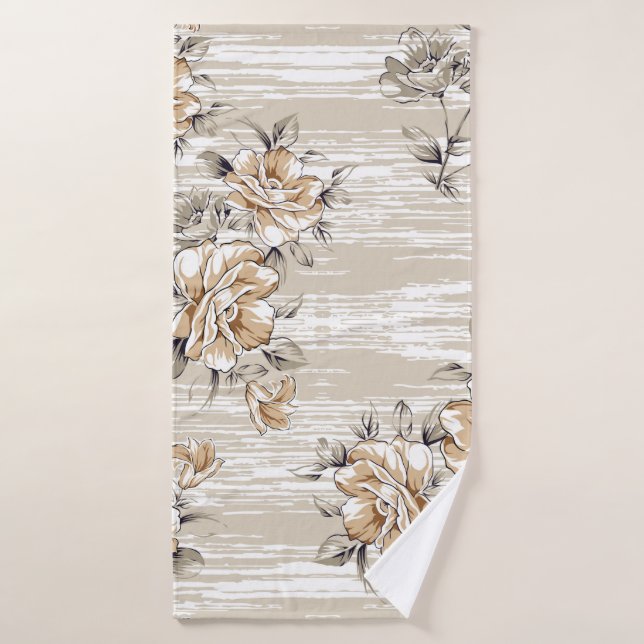 fleurs brunes motif sur fond de texture (Serviette de bain)