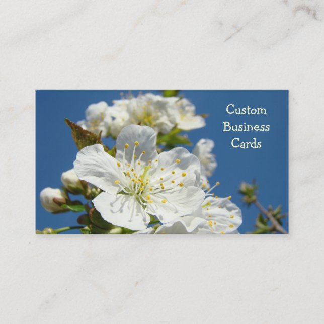 Fleurs cerises Cartes de visite personnalisées Cie (Devant)