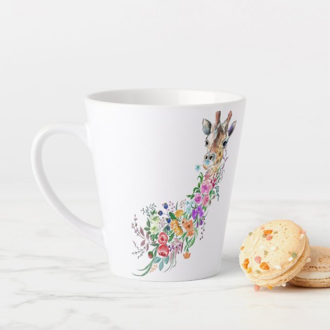 Fleurs colorées Bouquet Giraffe Latte Mug (En situation)