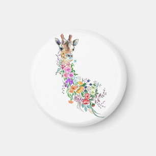 Fleurs colorées Bouquet Giraffe Magnet Cadeau