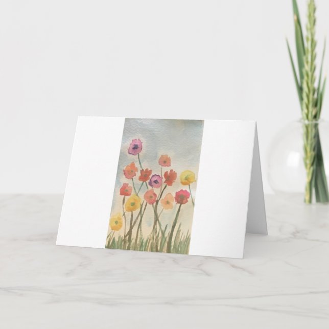 Fleurs colorées Carte de voeux 3 (Devant)