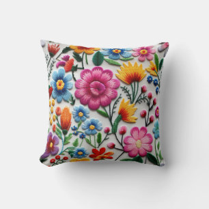 Fleurs colorées Coussins mexicaines