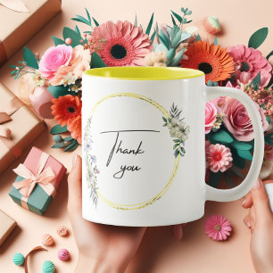 Fleurs colorées illustrées Merci Mug