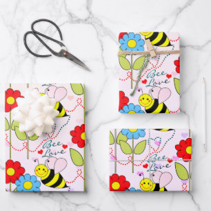 Fleurs d'abeilles de bourdonnement Feuilles de pap