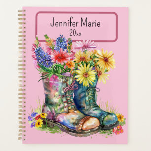 Fleurs dans les bottes Personnalisez avec le nom,