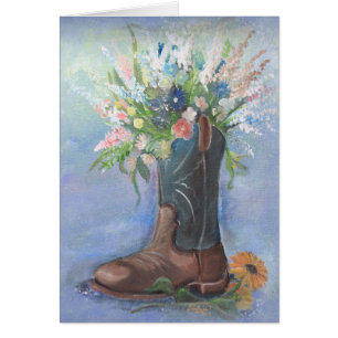 Fleurs dans une botte de cowboy