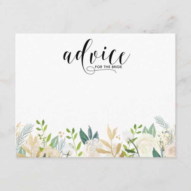 Fleurs d'aquarelle avec carte de conseil Gold Foil (Devant)