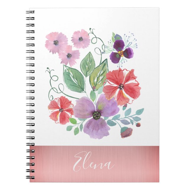 Fleurs d'aquarelle . carnet (Devant)