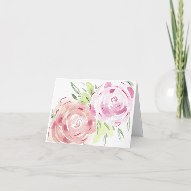 fleurs d'aquarelle carte pour notes (Devant)