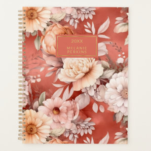 Fleurs d'aquarelle de corail à crème vintage