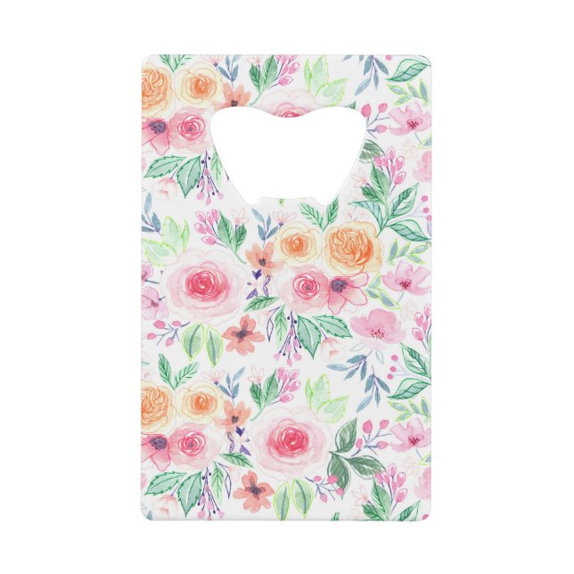 Fleurs d'aquarelle et feuilles (Devant)