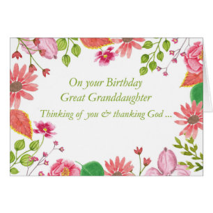 Fleurs d'aquarelle Great Grandgirl Religieux B