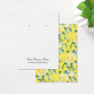 Fleurs d'aquarelle jaune Carte d'oreille personnal
