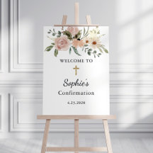 Fleurs d'aquarelle neutres | Bienvenue de confirma