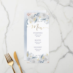 fleurs d'aquarelle pâle Menu mariage