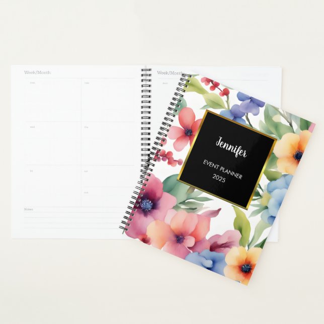 Fleurs d'aquarelle personnelle élégant professionn (Devant avec enveloppe)