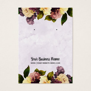 Fleurs d'aquarelle portant des cartes d'affichage