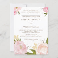 Fleurs d'aquarelle romantique Faire-part de mariag