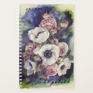 Fleurs d'aquarelle rose anémone flux d'illustratio