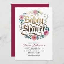 Fleurs d'aquarelle rose Baby shower Invitation