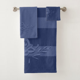 Fleurs d'aquarelle vintages Bleu profond