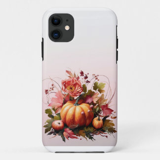 Fleurs d'automne et coque iphone Citrouille