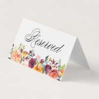 Fleurs d'automne Floral Mariage Réservé carte