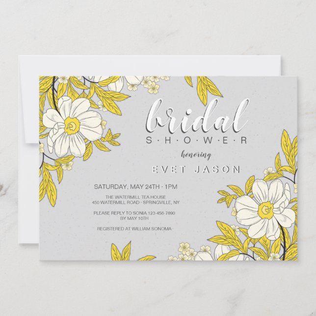 Fleurs de beurre Invitation douche (Devant)