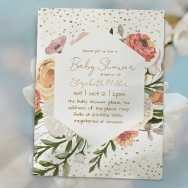 Fleurs de Boho vintages Invitation Baby shower fil