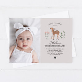 Fleurs de bois photo Invitation d'anniversaire