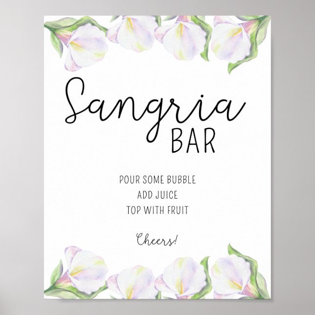 Fleurs de Calla - affiche du bar de Sangria (Devant)