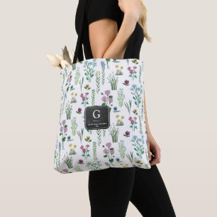 Fleurs de campagne motif floral   Sac cabas