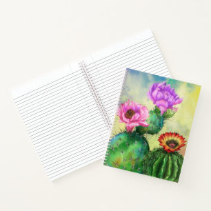Fleurs de Carnet de cactus colorées