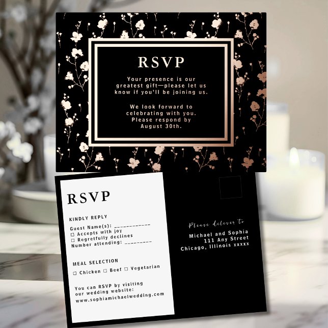 Fleurs de cartes de réponse Mariage RSVP (Créateur téléchargé)