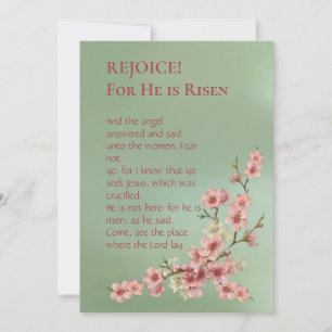 Fleurs de cerise en rose et carte de voeux