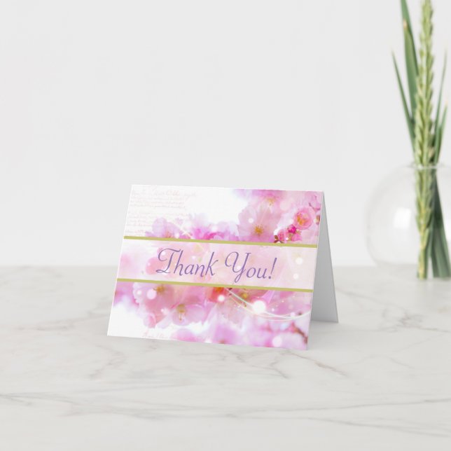 Fleurs de Cerisier Rose Pâle Merci (Devant)