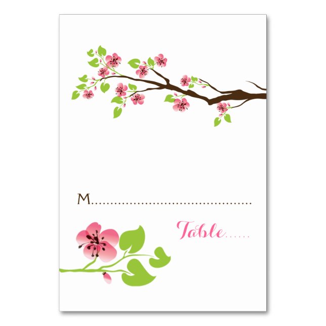 Fleurs de cerisier rose printemps carte de lieu de (Par défaut)