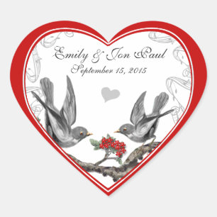 Fleurs de cerisier rouges Stickers de mariage vint