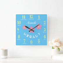 Fleurs de cerisiers à horloge japonaise