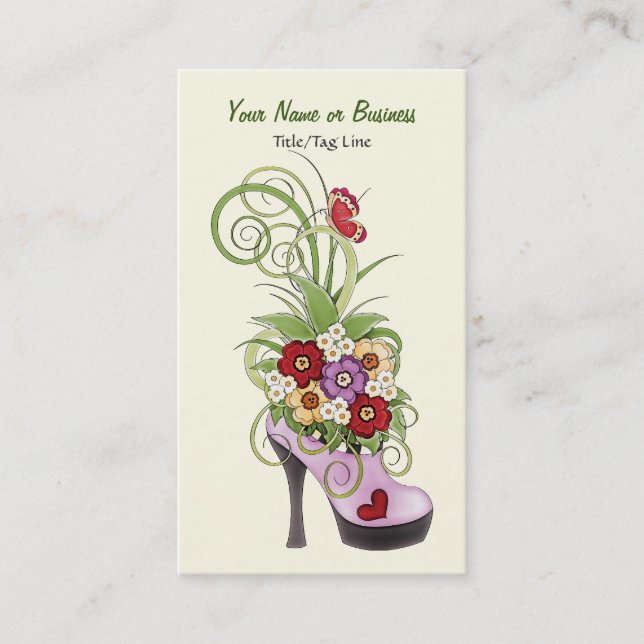 Fleurs de chaussures à talon élevé Carte professio (Devant)