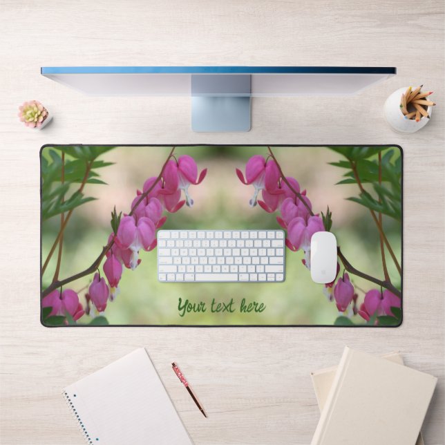 Fleurs de Coeurs Saignants Roses Personnalisées (Bureau 1)