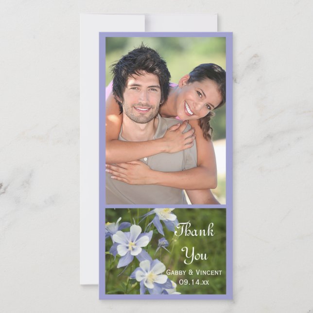Fleurs de colonne bleue Merci Mariage photo (Devant)