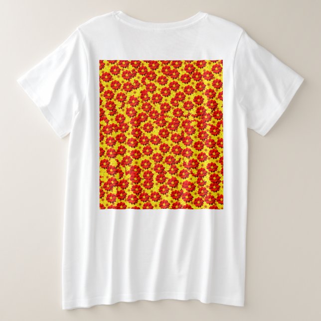 Fleurs de dahlia rouge et jaune motif (Design dos)